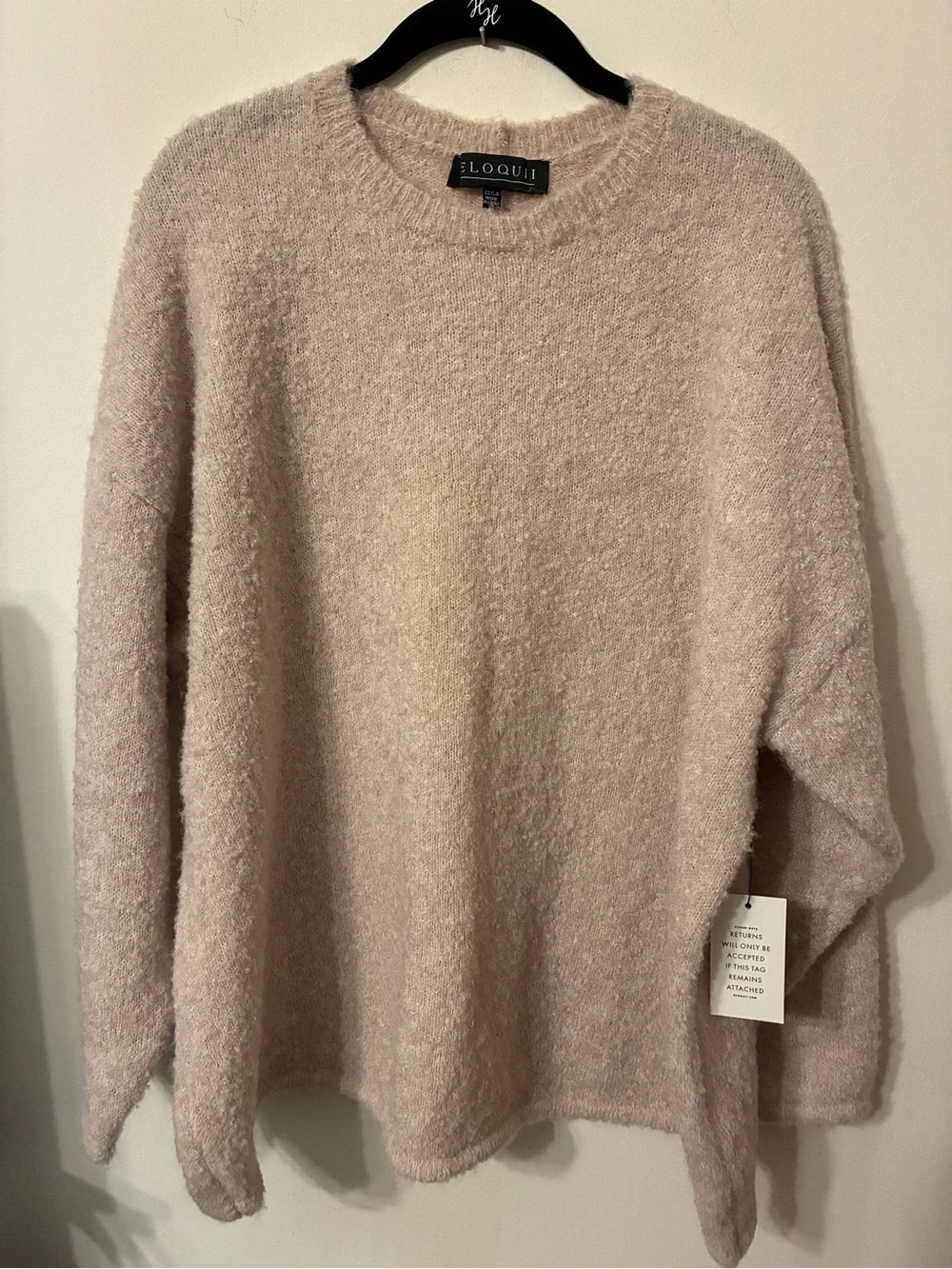 NWT Eloquii size 22/24 camel color fuzzy sweater